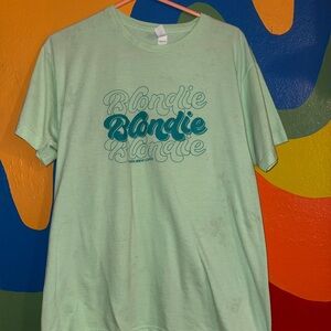 7Brew - Blondie Graphic Tee in Mint with Teal Print